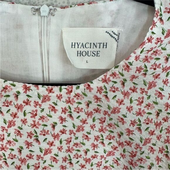 Hyacinth House Tuckernuck Textured Floral Puff Sleeve Clemons Mini Dress| Size L - Picture 8 of 10